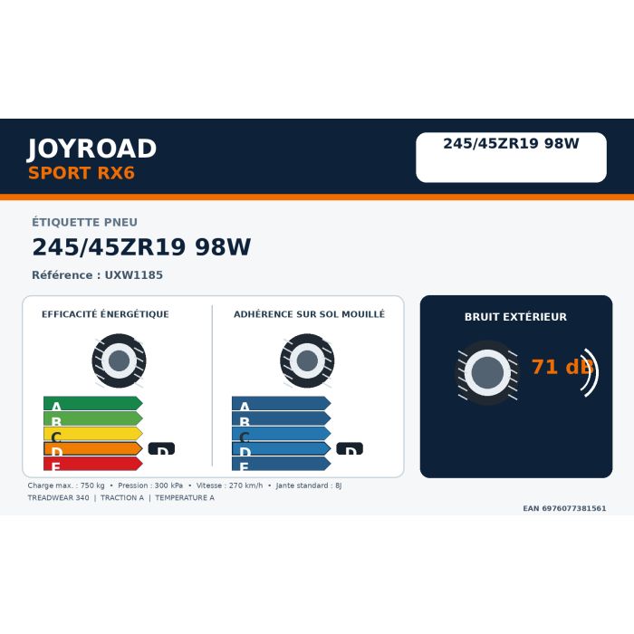 Pneu neuf JOYROAD SPORT RX6 245/45ZR19 98W